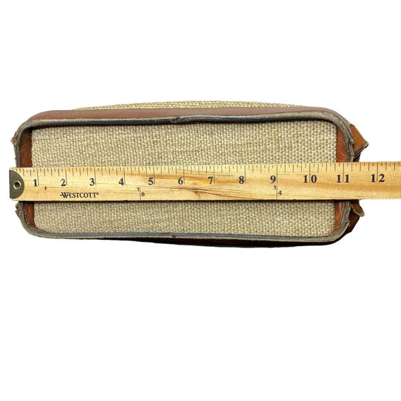 Vintage 60s Etienne Aigner French Leather & Woven Handbag w/ Turn-Lock Closure - Picture 12 of 15